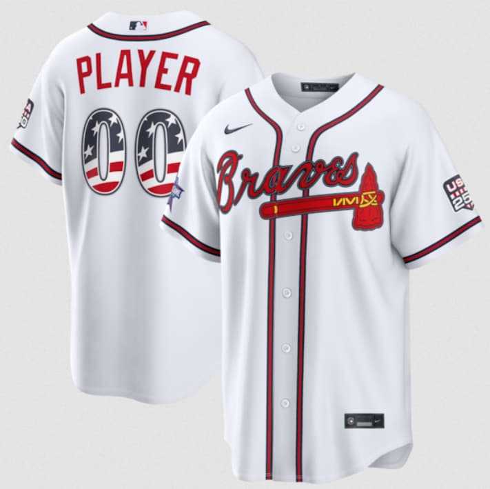 Men's Atlanta Braves Active Player Custom White 2026 All-Star Edition Stars & Stripes & USA 250 Fourth of July Home Stadium Stitched Baseball Jersey,We sell and wholesale Men's Atlanta Braves Active Player Custom White 2026 All-Star Edition Stars & Stripes & USA 250 Fourth of July Home Stadium Stitched Baseball Jersey on line form chian!