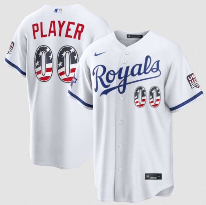 Men's Kansas City Royals Active Player Custom White 2026 All-Star Edition Stars & Stripes & USA 250 Fourth of July Home Stadium Stitched Baseball Jersey,We sell and wholesale Men's Kansas City Royals Active Player Custom White 2026 All-Star Edition Stars & Stripes & USA 250 Fourth of July Home Stadium Stitched Baseball Jersey on line form chian!