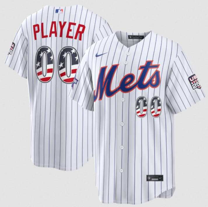 Men's New York Mets Active Player Custom White 2026 All-Star Edition Stars & Stripes & USA 250 Fourth of July Home Stadium Stitched Baseball Jersey,We sell and wholesale Men's New York Mets Active Player Custom White 2026 All-Star Edition Stars & Stripes & USA 250 Fourth of July Home Stadium Stitched Baseball Jersey on line form chian!