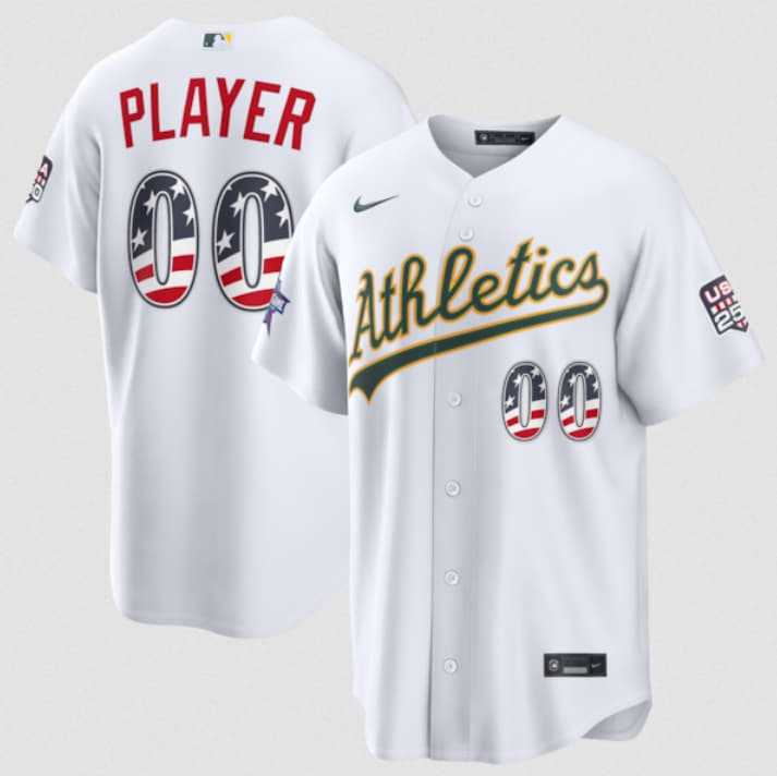 Men's Oakland Athletics Active Player Custom ACTIVE PLAYER Custom White 2026 All-Star Edition Stars & Stripes & USA 250 Fourth of July Home Stadium Stitched Baseball Jersey,We sell and wholesale Men's Oakland Athletics Active Player Custom ACTIVE PLAYER Custom White 2026 All-Star Edition Stars & Stripes & USA 250 Fourth of July Home Stadium Stitched Baseball Jersey on line form chian!