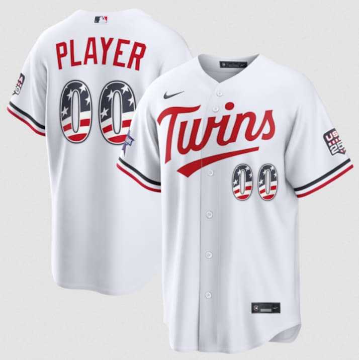 Men's Minnesota Twins Active Player Custom White 2026 All-Star Edition Stars & Stripes & USA 250 Fourth of July Home Stadium Stitched Baseball Jersey,We sell and wholesale Men's Minnesota Twins Active Player Custom White 2026 All-Star Edition Stars & Stripes & USA 250 Fourth of July Home Stadium Stitched Baseball Jersey on line form chian!