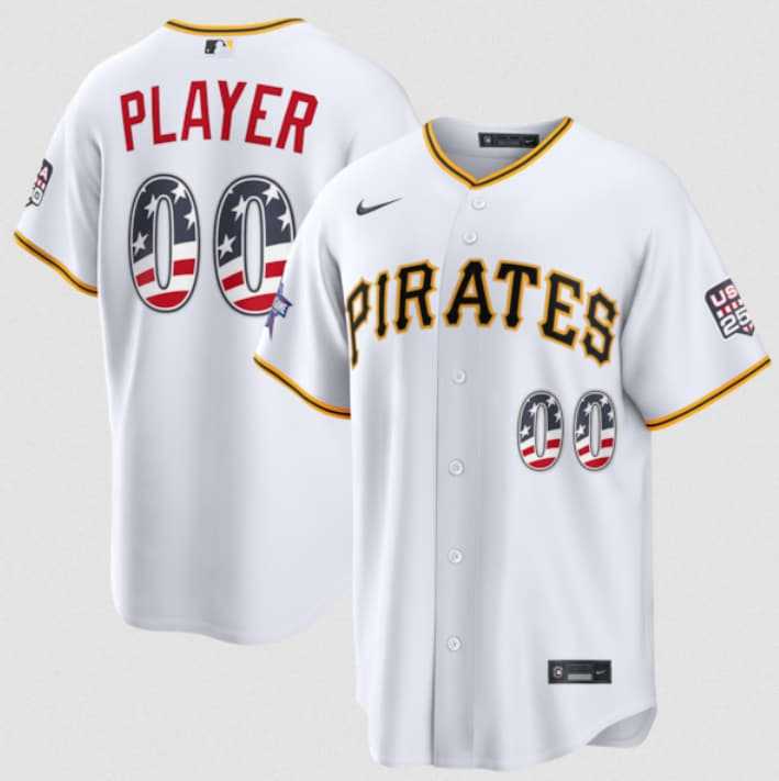 Men's Pittsburgh Pirates Active Player Custom White 2026 All-Star Edition Stars & Stripes & USA 250 Fourth of July Home Stadium Stitched Baseball Jersey,We sell and wholesale Men's Pittsburgh Pirates Active Player Custom White 2026 All-Star Edition Stars & Stripes & USA 250 Fourth of July Home Stadium Stitched Baseball Jersey on line form chian!