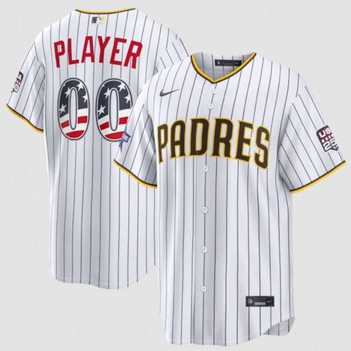 Men's San Diego Padres Active Player Custom White 2026 All-Star Edition Stars & Stripes & USA 250 Fourth of July Home Stadium Stitched Baseball Jersey,We sell and wholesale Men's San Diego Padres Active Player Custom White 2026 All-Star Edition Stars & Stripes & USA 250 Fourth of July Home Stadium Stitched Baseball Jersey on line form chian!