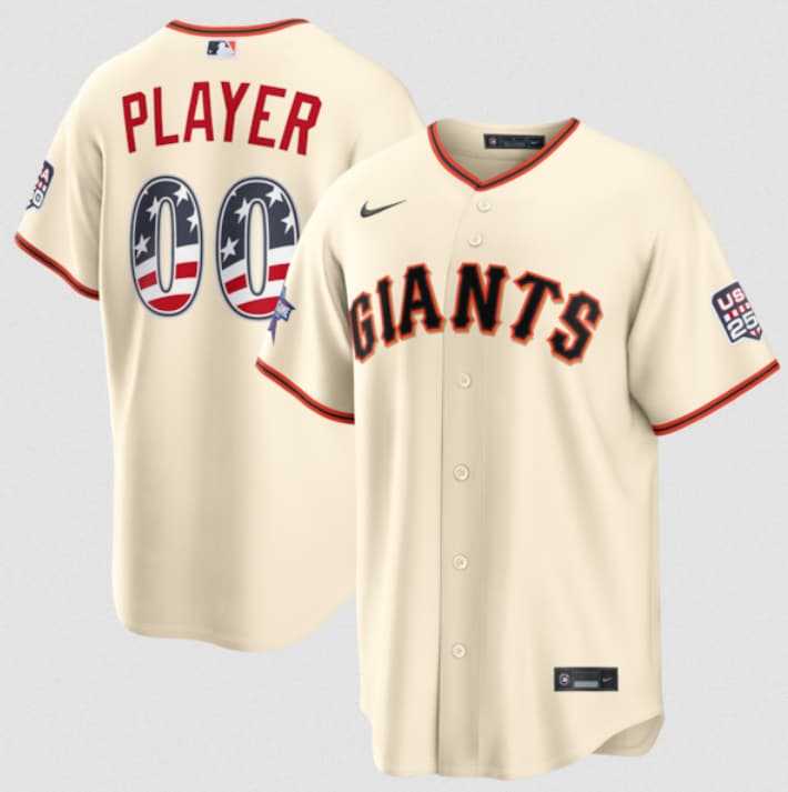 Men's San Francisco Giants ACTIVE PLAYER Custom Cream 2026 All-Star Edition Stars & Stripes & USA 250 Fourth of July Home Stadium Stitched Baseball Jersey,We sell and wholesale Men's San Francisco Giants ACTIVE PLAYER Custom Cream 2026 All-Star Edition Stars & Stripes & USA 250 Fourth of July Home Stadium Stitched Baseball Jersey on line form chian!