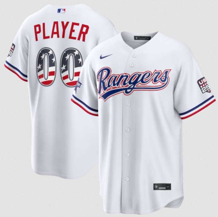 Men's Texas Rangers Active Player Custom White 2026 All-Star Edition Stars & Stripes & USA 250 Fourth of July Home Stadium Stitched Baseball Jersey,We sell and wholesale Men's Texas Rangers Active Player Custom White 2026 All-Star Edition Stars & Stripes & USA 250 Fourth of July Home Stadium Stitched Baseball Jersey on line form chian!