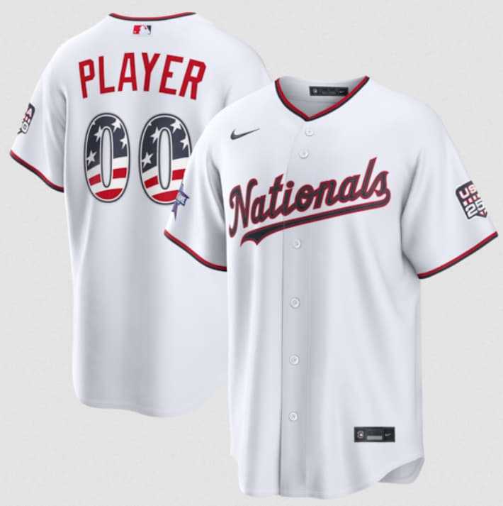 Men's Washington Nationals Active Player Custom White 2026 All-Star Edition Stars & Stripes & USA 250 Fourth of July Home Stadium Stitched Baseball Jersey,We sell and wholesale Men's Washington Nationals Active Player Custom White 2026 All-Star Edition Stars & Stripes & USA 250 Fourth of July Home Stadium Stitched Baseball Jersey on line form chian!