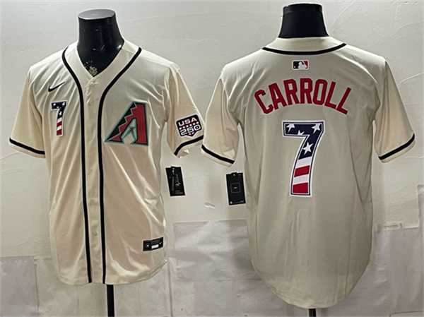 Men's Arizona Diamondbacks #7 Corbin Carroll Cream 2026 USA 250 Fourth of July Home Stadium Stitched Jerseys Dzhi,We sell and wholesale Men's Arizona Diamondbacks #7 Corbin Carroll Cream 2026 USA 250 Fourth of July Home Stadium Stitched Jerseys Dzhi on line form chian!