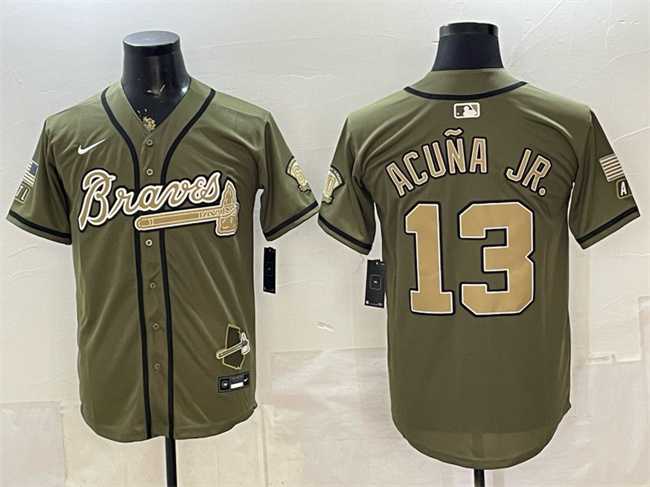Men's Atlanta Braves #13 Ronald Acuna Jr. Olive 2026 Armed Forces Day Stitched Jersey Dzhi,We sell and wholesale Men's Atlanta Braves #13 Ronald Acuna Jr. Olive 2026 Armed Forces Day Stitched Jersey Dzhi on line form chian!
