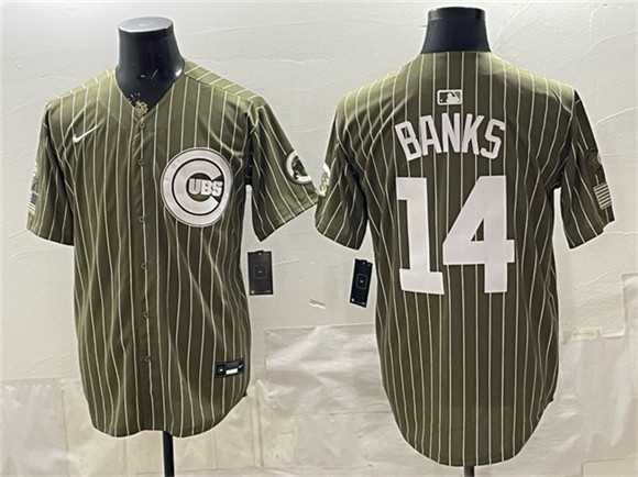 Men's Chicago Cubs #14 Ernie Banks Pinstripe Olive 2026 Armed Forces Day Salute To Service Stitched Jersey Dzhi,We sell and wholesale Men's Chicago Cubs #14 Ernie Banks Pinstripe Olive 2026 Armed Forces Day Salute To Service Stitched Jersey Dzhi on line form chian!