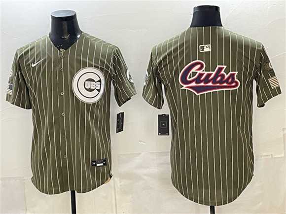 Men's Chicago Cubs Team Big Logo Pinstripe Olive 2026 Armed Forces Day Salute To Service Stitched Jersey Dzhi,We sell and wholesale Men's Chicago Cubs Team Big Logo Pinstripe Olive 2026 Armed Forces Day Salute To Service Stitched Jersey Dzhi on line form chian!
