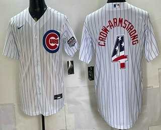 Men's Chicago Cubs #4 Pete Crow Armstrong White 2026 USA 250 Fourth of July Stitched Jersey Dzhi,We sell and wholesale Men's Chicago Cubs #4 Pete Crow Armstrong White 2026 USA 250 Fourth of July Stitched Jersey Dzhi on line form chian!
