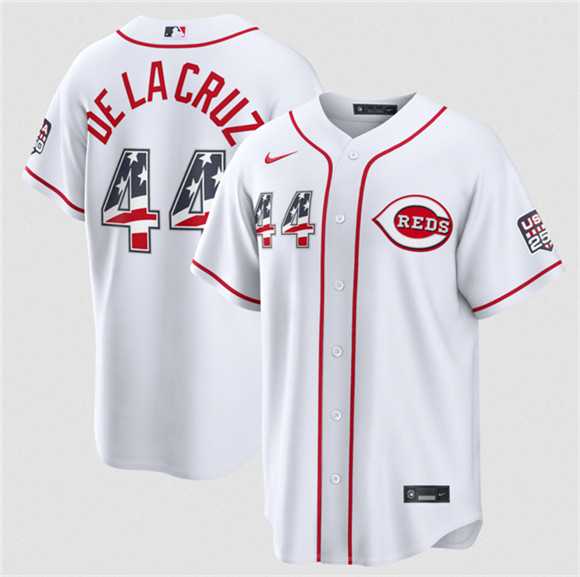 Men's Cincinnati Reds #44 Elly De La Cruz White 2026 USA 250 Fourth of July Home Stitched Jersey Dzhi,We sell and wholesale Men's Cincinnati Reds #44 Elly De La Cruz White 2026 USA 250 Fourth of July Home Stitched Jersey Dzhi on line form chian!