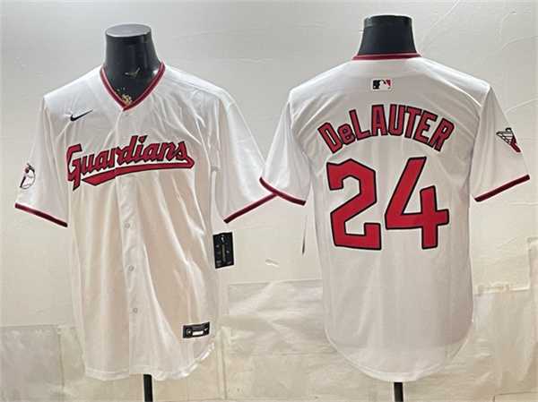 Men's Cleveland Guardians #24 Chase DeLauter White Home Limited Stitched Jersey,We sell and wholesale Men's Cleveland Guardians #24 Chase DeLauter White Home Limited Stitched Jersey on line form chian!