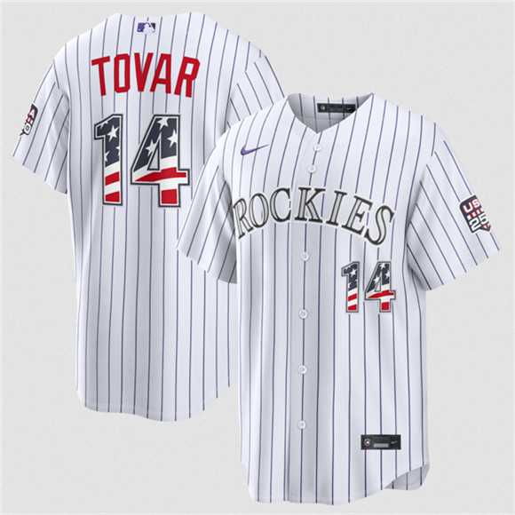 Men's Colorado Rockies #14 Ezequiel Tovar White 2026 USA 250 Fourth of July Home Stitched Jersey Dzhi,We sell and wholesale Men's Colorado Rockies #14 Ezequiel Tovar White 2026 USA 250 Fourth of July Home Stitched Jersey Dzhi on line form chian!
