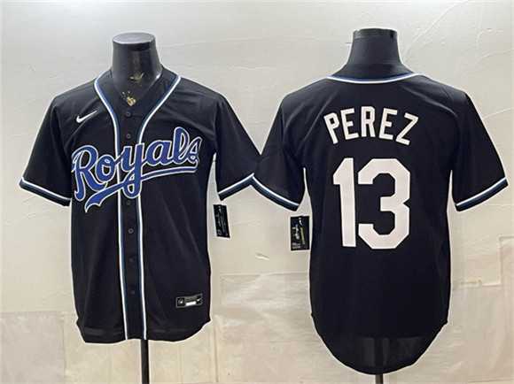 Men's Kansas City Royals #13 Salvador Perez Black 2026 Fashion Replica Black Out Stitched Jersey,We sell and wholesale Men's Kansas City Royals #13 Salvador Perez Black 2026 Fashion Replica Black Out Stitched Jersey on line form chian!