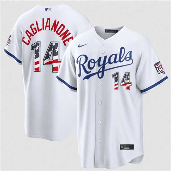 Men's Kansas City Royals #14 Jac Caglianone White USA 250 Fourth of July Stitched Jersey Dzhi,We sell and wholesale Men's Kansas City Royals #14 Jac Caglianone White USA 250 Fourth of July Stitched Jersey Dzhi on line form chian!