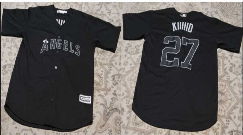 Men's Los Angeles Angels #27 Mike Trout KIIIIID Black Stitched Jersey,We sell and wholesale Men's Los Angeles Angels #27 Mike Trout KIIIIID Black Stitched Jersey on line form chian!
