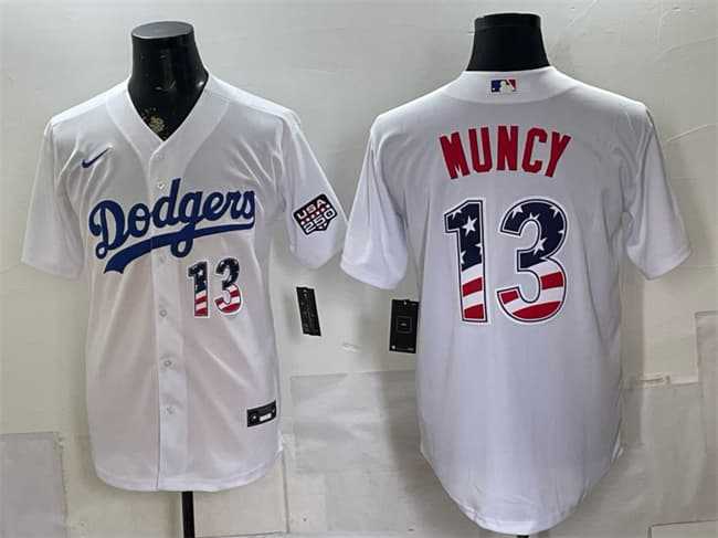 Men's Los Angeles Dodgers #13 Max Muncy White USA 250 Fourth of July Home Stitched Jersey Dzhi,We sell and wholesale Men's Los Angeles Dodgers #13 Max Muncy White USA 250 Fourth of July Home Stitched Jersey Dzhi on line form chian!