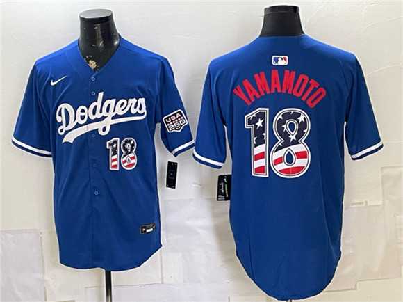 Men's Los Angeles Dodgers #18 Yoshinobu Yamamoto Blue USA 250 Fourth of July Stitched Jersey Dzhi,We sell and wholesale Men's Los Angeles Dodgers #18 Yoshinobu Yamamoto Blue USA 250 Fourth of July Stitched Jersey Dzhi on line form chian!