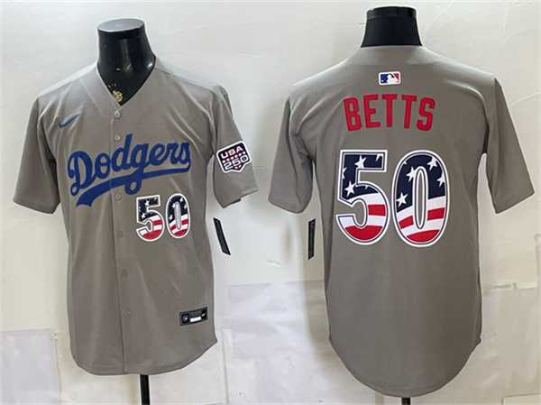 Men's Los Angeles Dodgers #50 Mookie Betts Gray 250 Fourth of July Road Stitched Jersey Dzhi,We sell and wholesale Men's Los Angeles Dodgers #50 Mookie Betts Gray 250 Fourth of July Road Stitched Jersey Dzhi on line form chian!