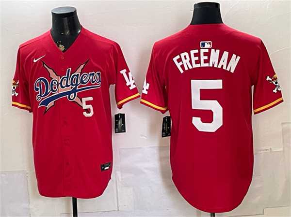 Men's Los Angeles Dodgers x One Piece #5 Freddie Freeman Red Vapor Premier Limited Stitched Jersey,We sell and wholesale Men's Los Angeles Dodgers x One Piece #5 Freddie Freeman Red Vapor Premier Limited Stitched Jersey on line form chian!