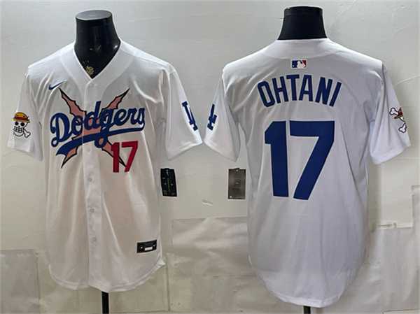 Men's Los Angeles Dodgers x One Piece #17 Shohei Ohtani White Vapor Premier Limited Stitched Jersey,We sell and wholesale Men's Los Angeles Dodgers x One Piece #17 Shohei Ohtani White Vapor Premier Limited Stitched Jersey on line form chian!