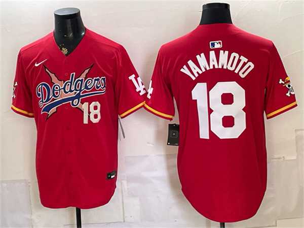 Men's Los Angeles Dodgers x One Piece #18 Yoshinobu Yamamoto Red Vapor Premier Limited Stitched Jersey,We sell and wholesale Men's Los Angeles Dodgers x One Piece #18 Yoshinobu Yamamoto Red Vapor Premier Limited Stitched Jersey on line form chian!