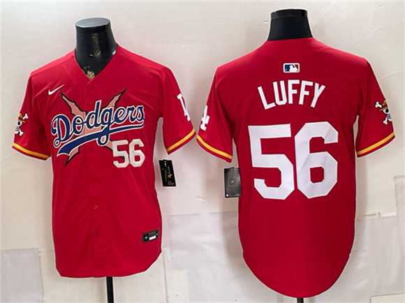 Men's Los Angeles Dodgers x One Piece #56 Luffy Red Vapor Premier Limited Stitched Jersey,We sell and wholesale Men's Los Angeles Dodgers x One Piece #56 Luffy Red Vapor Premier Limited Stitched Jersey on line form chian!