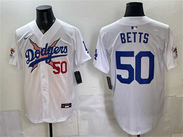 Men's Los Angeles Dodgers x One Piece #50 Mookie Betts White Vapor Premier Limited Stitched Jersey,We sell and wholesale Men's Los Angeles Dodgers x One Piece #50 Mookie Betts White Vapor Premier Limited Stitched Jersey on line form chian!