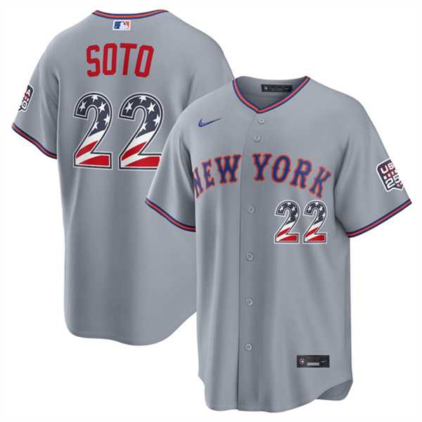 Men's New York Mets #22 Juan Soto Gray USA 250 Fourth of July Home Stitched Jersey Dzhi,We sell and wholesale Men's New York Mets #22 Juan Soto Gray USA 250 Fourth of July Home Stitched Jersey Dzhi on line form chian!