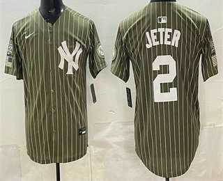 Men's New York Yankees #2 Derek Jeter Olive Pinstripe 2026 Armed Forces Day Salute To Service Jersey Dzhi,We sell and wholesale Men's New York Yankees #2 Derek Jeter Olive Pinstripe 2026 Armed Forces Day Salute To Service Jersey Dzhi on line form chian!