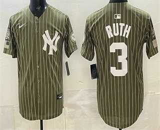 Men's New York Yankees #3 Babe Ruth Olive Pinstripe 2026 Armed Forces Day Salute To Service Jersey Dzhi,We sell and wholesale Men's New York Yankees #3 Babe Ruth Olive Pinstripe 2026 Armed Forces Day Salute To Service Jersey Dzhi on line form chian!