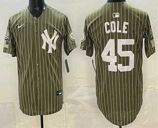 Men's New York Yankees #45 Gerrit Cole Olive Pinstripe 2026 Armed Forces Day Salute To Service Jersey Dzhi,We sell and wholesale Men's New York Yankees #45 Gerrit Cole Olive Pinstripe 2026 Armed Forces Day Salute To Service Jersey Dzhi on line form chian!
