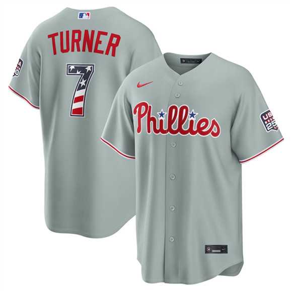 Men's Philadelphia Phillies #7 Trea Turner Gray USA 250 Fourth of July Home Stitched Jersey Dzhi,We sell and wholesale Men's Philadelphia Phillies #7 Trea Turner Gray USA 250 Fourth of July Home Stitched Jersey Dzhi on line form chian!