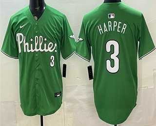 Men's Philadelphia Phillies #3 Bryce Harper Green Limited Stitched Jersey,We sell and wholesale Men's Philadelphia Phillies #3 Bryce Harper Green Limited Stitched Jersey on line form chian!