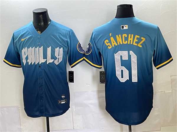 Men's Philadelphia Phillies #61 Jhoan Duran Blue 2024 City Connect Limited Stitched Jersey Dzhi,We sell and wholesale Men's Philadelphia Phillies #61 Jhoan Duran Blue 2024 City Connect Limited Stitched Jersey Dzhi on line form chian!
