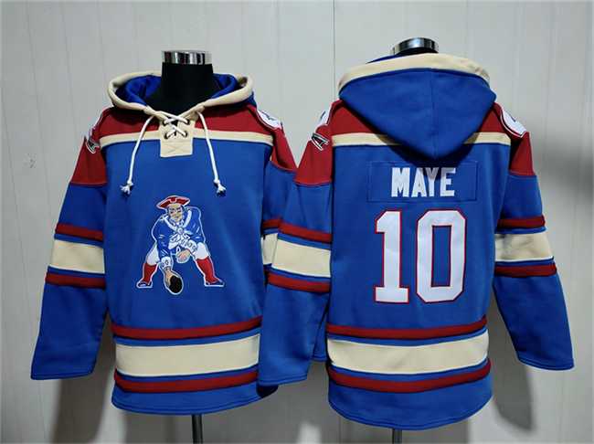 Men's New England Patriots #10 Drake Maye Blue Ageless Must-Have Lace-Up Pullover Hoodie,We sell and wholesale Men's New England Patriots #10 Drake Maye Blue Ageless Must-Have Lace-Up Pullover Hoodie on line form chian!