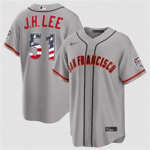 Men's San Francisco Giants #51 Jung Hoo Lee Gray 2026 USA 250 Fourth of July Stitched Jersey Dzhi,We sell and wholesale Men's San Francisco Giants #51 Jung Hoo Lee Gray 2026 USA 250 Fourth of July Stitched Jersey Dzhi on line form chian!