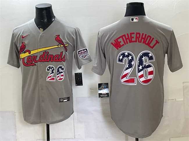Men's St. Louis Cardinals #26 JJ Wetherholt Gray USA 250 Fourth of July Stitched Jersey Dzhi,We sell and wholesale Men's St. Louis Cardinals #26 JJ Wetherholt Gray USA 250 Fourth of July Stitched Jersey Dzhi on line form chian!