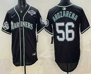 Men's Seattle Mariners #56 Randy Arozarena 50th Black Out Style Vapor Premier Limited Jersey Dzhi,We sell and wholesale Men's Seattle Mariners #56 Randy Arozarena 50th Black Out Style Vapor Premier Limited Jersey Dzhi on line form chian!