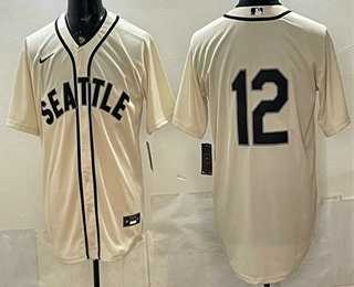 Men's Seattle Mariners #12 Josh Naylor Cream Alternate Stitched Jersey,We sell and wholesale Men's Seattle Mariners #12 Josh Naylor Cream Alternate Stitched Jersey on line form chian!