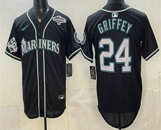 Men's Seattle Mariners #24 Ken Griffey Jr 50th Black Out Style Vapor Premier Limited Jersey Dzhi,We sell and wholesale Men's Seattle Mariners #24 Ken Griffey Jr 50th Black Out Style Vapor Premier Limited Jersey Dzhi on line form chian!