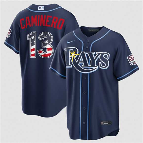 Men's Tampa Bay Rays #13 Junior Caminero Navy 2026 USA 250 Fourth of July Home Stitched Jersey Dzhi,We sell and wholesale Men's Tampa Bay Rays #13 Junior Caminero Navy 2026 USA 250 Fourth of July Home Stitched Jersey Dzhi on line form chian!