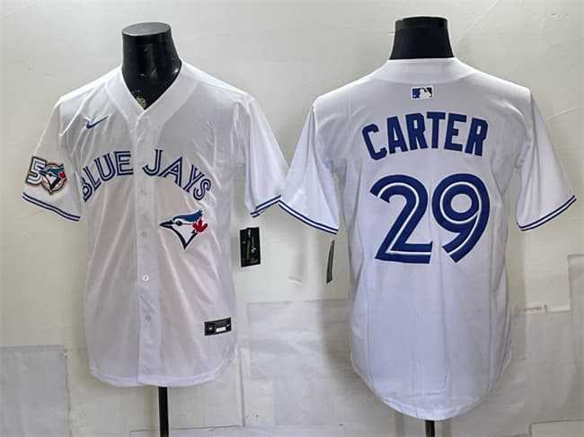 Men's Toronto Blue Jays #29 Joe Carter White 50 Seasons Patch Stitched Jersey,We sell and wholesale Men's Toronto Blue Jays #29 Joe Carter White 50 Seasons Patch Stitched Jersey on line form chian!