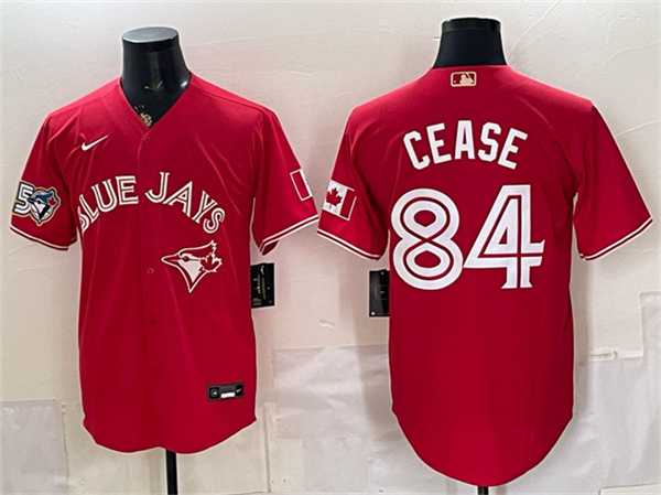 Men's Toronto Blue Jays #84 Dylan Cease Red 50 Seasons Patch Stitched Jersey,We sell and wholesale Men's Toronto Blue Jays #84 Dylan Cease Red 50 Seasons Patch Stitched Jersey on line form chian!