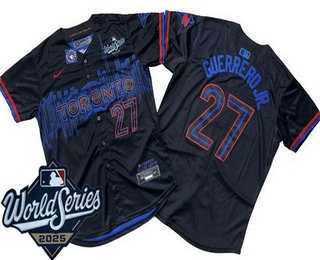 Men's Toronto Blue Jays #27 Vladimir Guerrero Jr Black City 2025 World Series Limited Jersey,We sell and wholesale Men's Toronto Blue Jays #27 Vladimir Guerrero Jr Black City 2025 World Series Limited Jersey on line form chian!