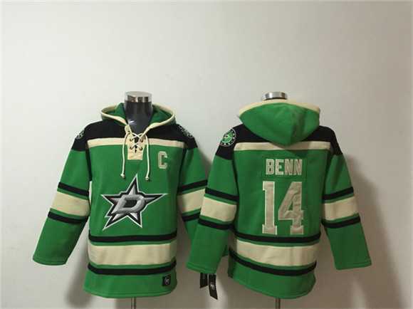 Men's Dallas Stars #14 Jamie Benn Green Lace-Up Pullover Hoodie,We sell and wholesale Men's Dallas Stars #14 Jamie Benn Green Lace-Up Pullover Hoodie on line form chian!