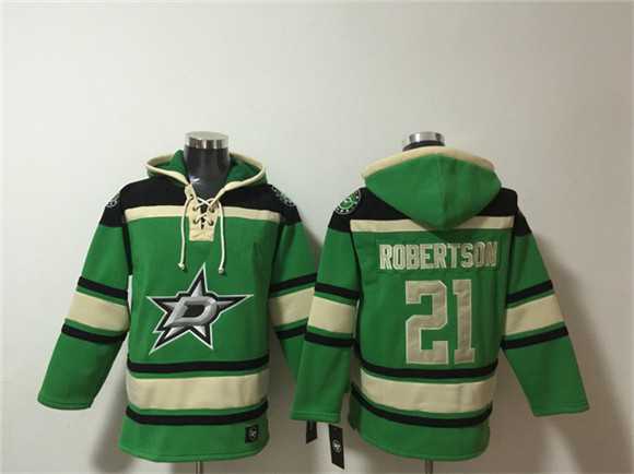 Men's Dallas Stars #21 Jason Robertson Green Lace-Up Pullover Hoodie,We sell and wholesale Men's Dallas Stars #21 Jason Robertson Green Lace-Up Pullover Hoodie on line form chian!
