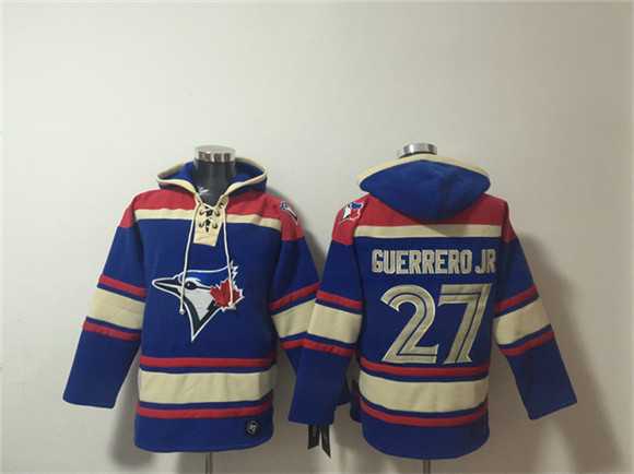 Men's Toronto Blue Jays #27 Vladimir Guerrero Jr. Royal Ageless Must-Have Lace-Up Pullover Hoodie,We sell and wholesale Men's Toronto Blue Jays #27 Vladimir Guerrero Jr. Royal Ageless Must-Have Lace-Up Pullover Hoodie on line form chian!