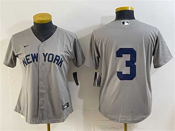 Women's New York Yankees #3 Babe Ruth Gray Cool Base Stitched Jersey(Run Small),We sell and wholesale Women's New York Yankees #3 Babe Ruth Gray Cool Base Stitched Jersey(Run Small) on line form chian!